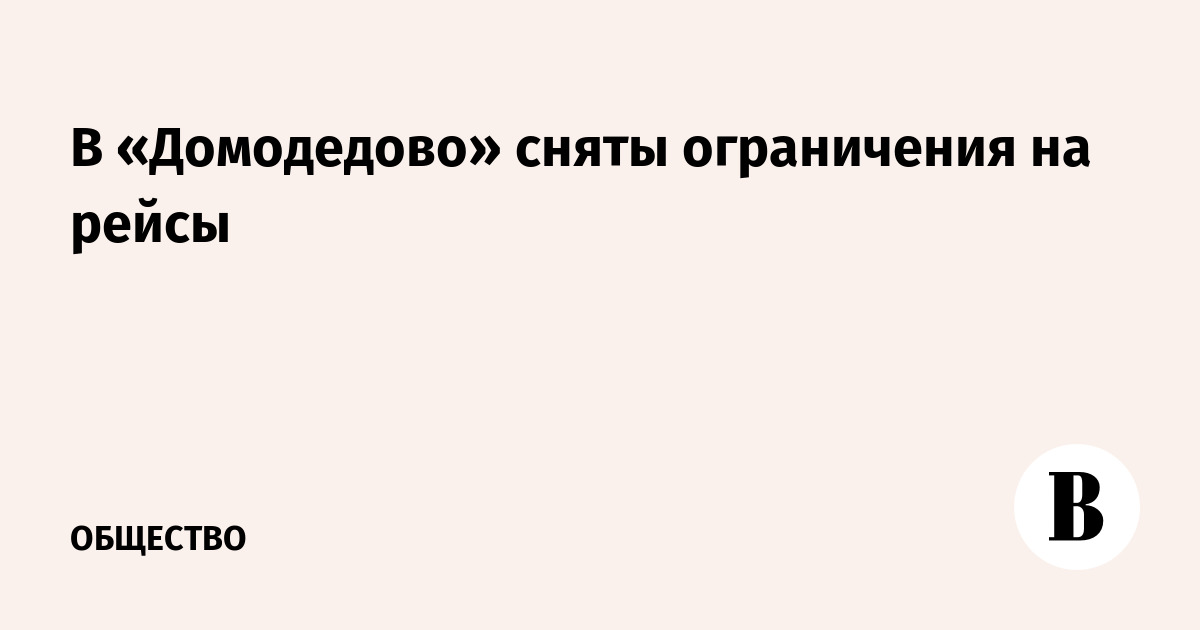 В Домодедово сняли ограничения на рейсы после мер Росавиации