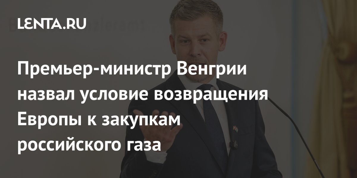 Премьер Венгрии: ЕС вернется к закупкам российского газа после Украины