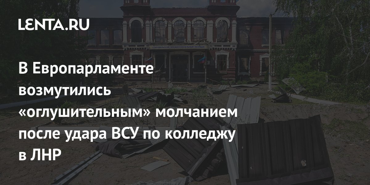 Евродепутат возмутился «оглушительным молчанием» Запада после удара ВСУ по колледжу в ЛНР