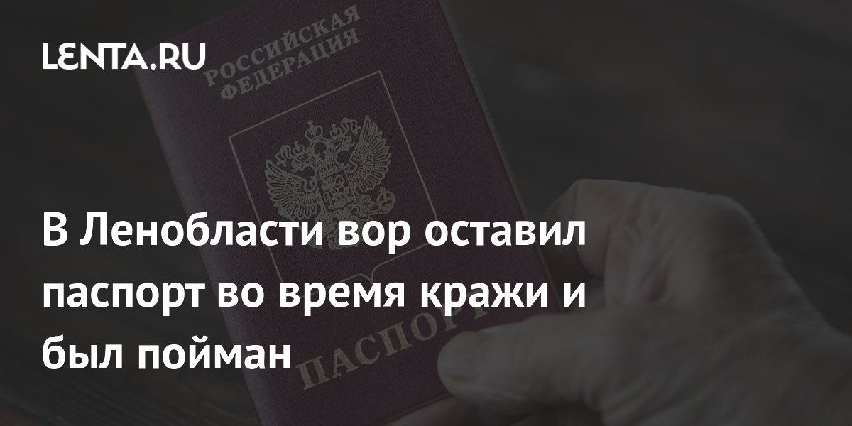 В Ленобласти вор оставил паспорт во время кражи и был пойман