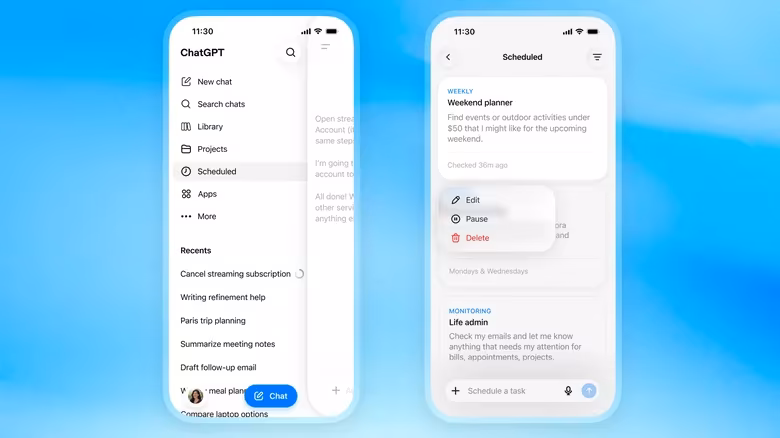 OpenAI запустила центр отложенных задач в ChatGPT и отключила Pulse