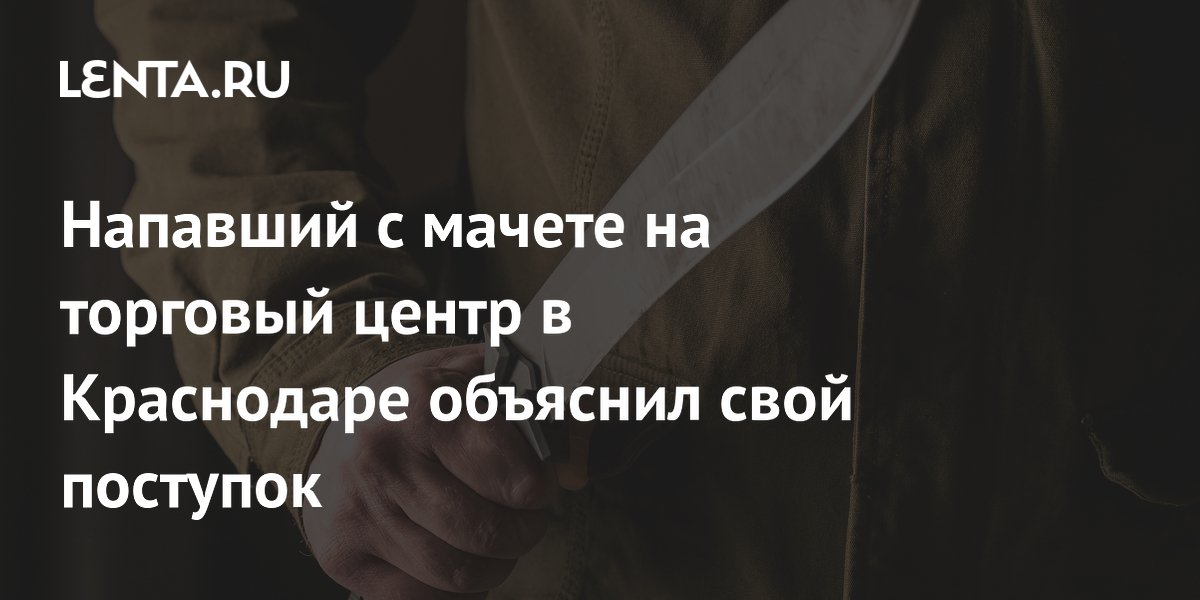 Напавший с мачете на ТЦ в Краснодаре объяснил мотивы: копившаяся годами злоба Напавший с мачете на ТЦ в Краснодаре объяснил мотивы: копившаяся годами злоба