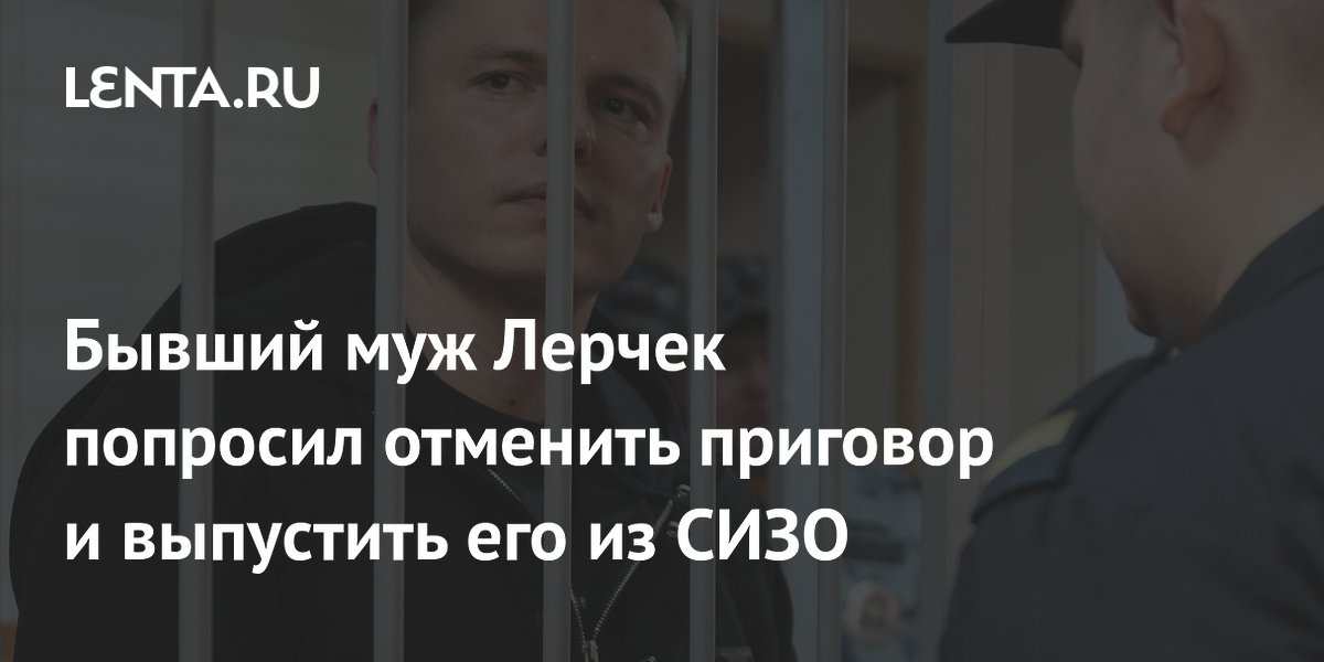 Экс-муж Лерчек обжаловал приговор и просит выпустить его из СИЗО