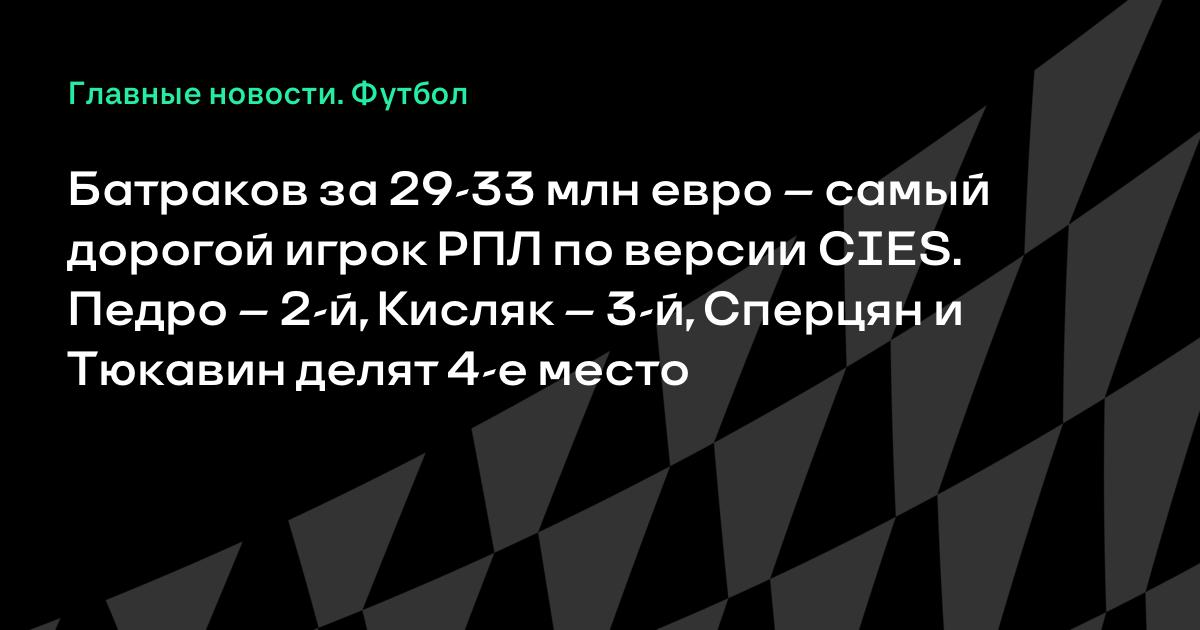 Батраков из «Локомотива» – самый дорогой игрок РПЛ по версии CIES