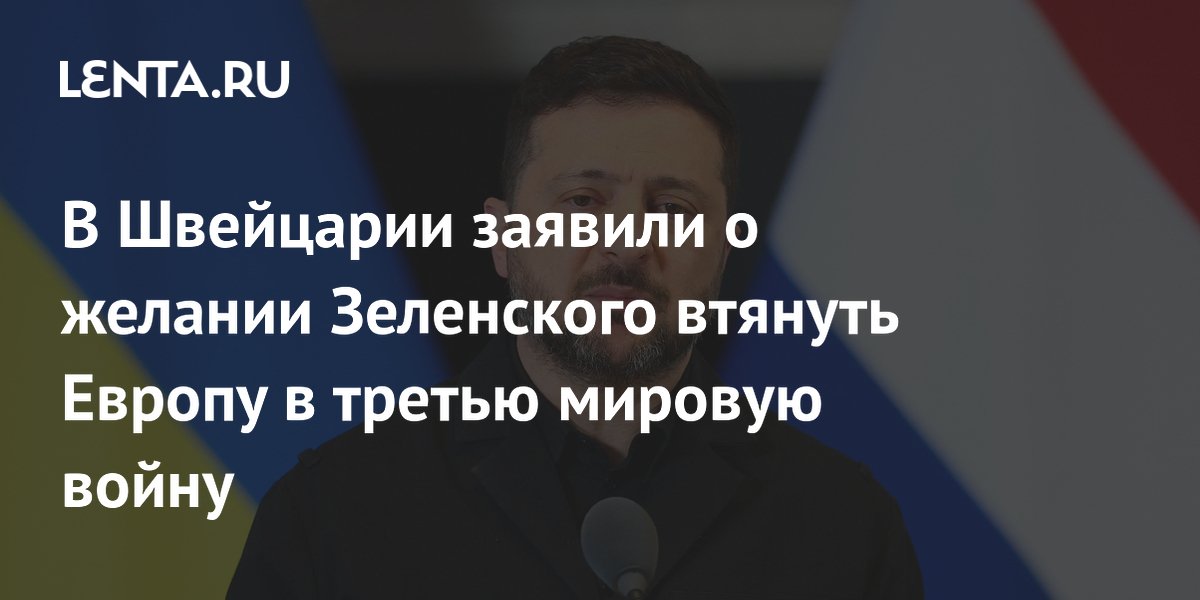 Экс-депутат Швейцарии обвинил Зеленского в желании втянуть Европу в мировую войну