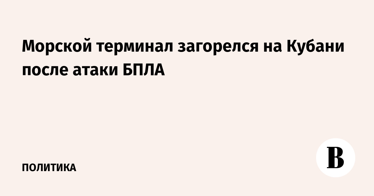 Морской терминал на Кубани загорелся после атаки БПЛА: один погибший