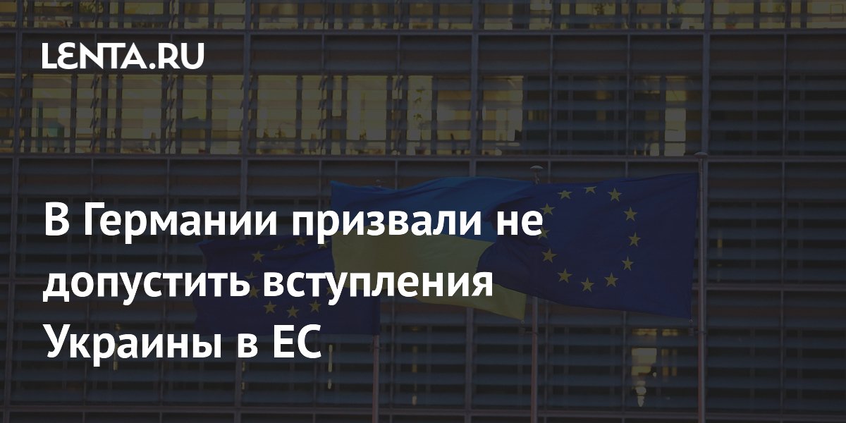 В Германии призвали не допустить вступления Украины в ЕС из-за риска войны