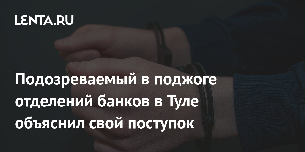 Задержанный за поджог банков в Туле заявил о влиянии третьих лиц