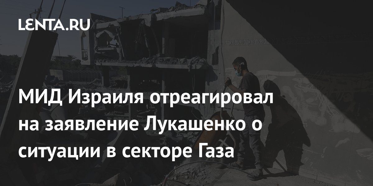 МИД Израиля назвал неприемлемым заявление Лукашенко о Газе