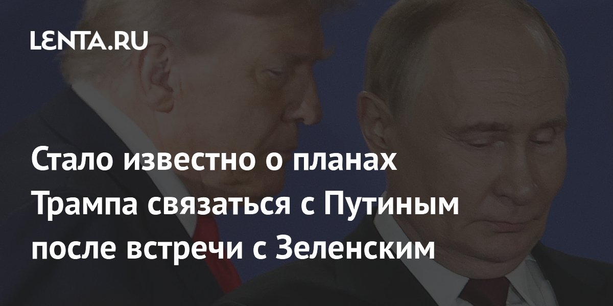 Трамп планирует обсудить с Путиным урегулирование Украины после встречи с Зеленским