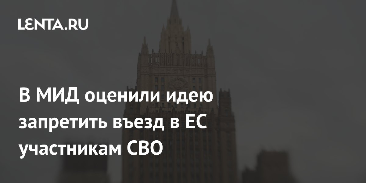 МИД: запрет на въезд в ЕС участникам СВО — дискриминация