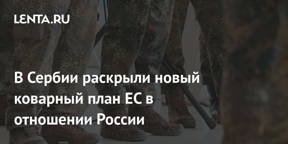 Экс-премьер Сербии Вулин: ЕС планирует истощить Россию к 2030 году