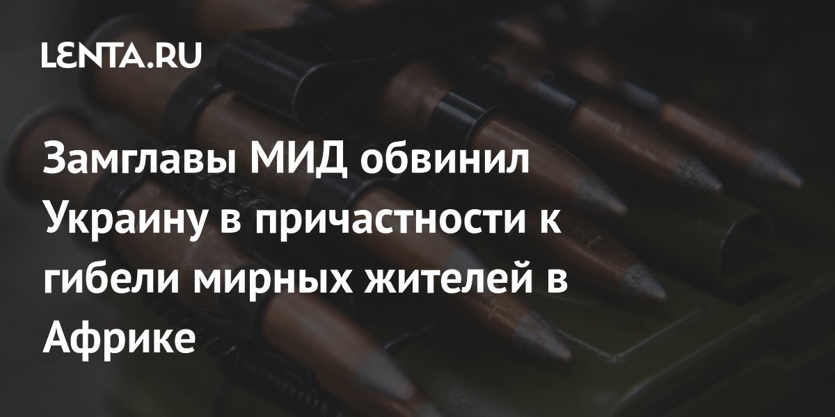 Замглавы МИД России обвинил Украину в причастности к гибели мирных жителей в Африке