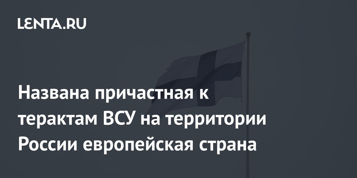 Финский военкор заявил о причастности Финляндии к терактам ВСУ на территории России