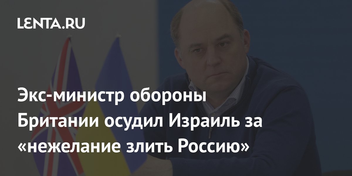 Экс-глава Минобороны Британии Уоллес раскритиковал Израиль за отказ помогать Украине
