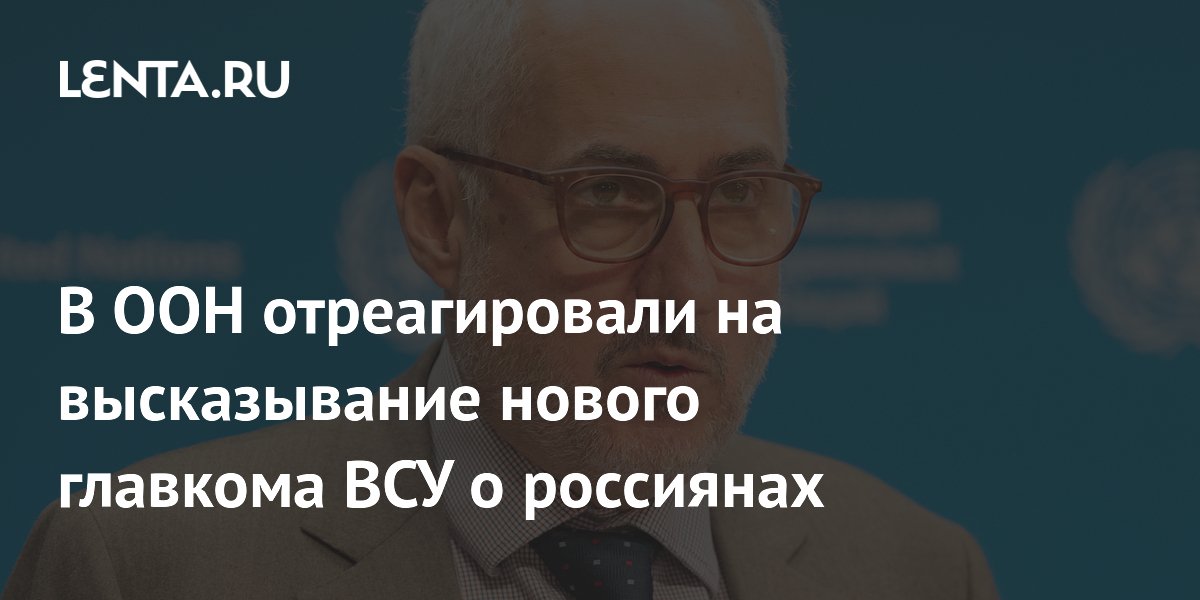 ООН отказалась комментировать заявления нового главкома ВСУ о россиянах ООН отказалась комментировать заявления нового главкома ВСУ о россиянах