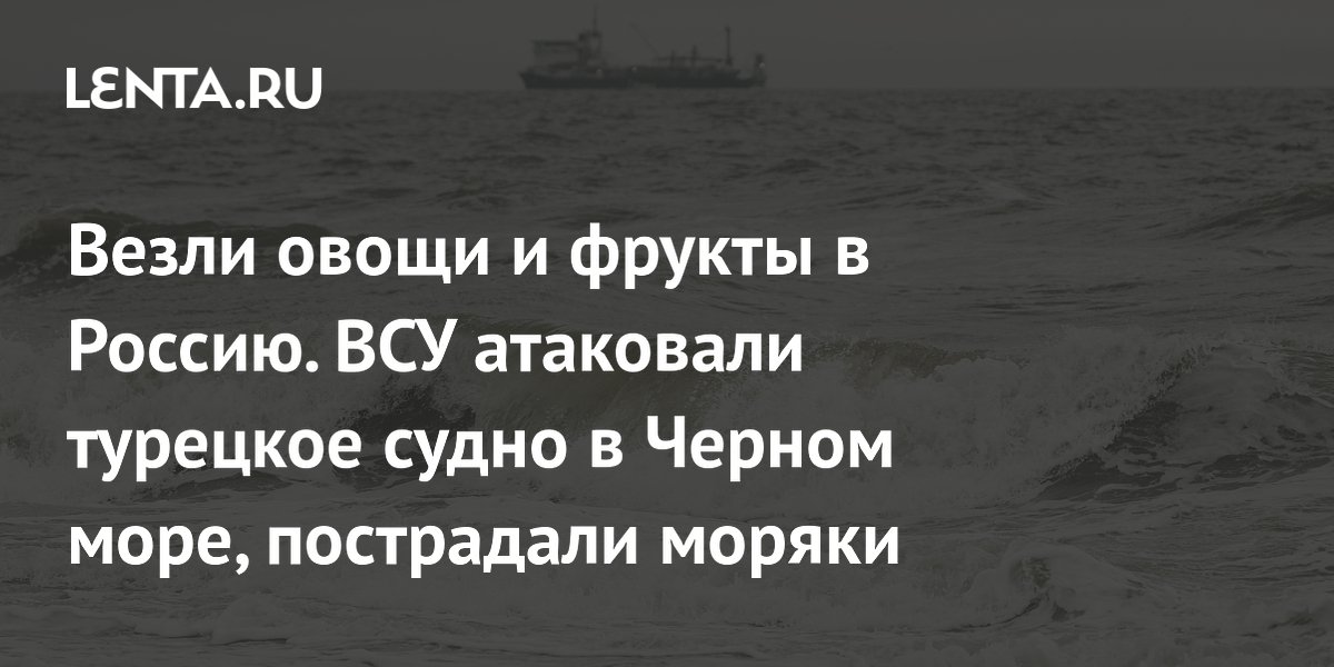 ВСУ атаковали турецкое судно с овощами для России в Черном море, пострадали моряки