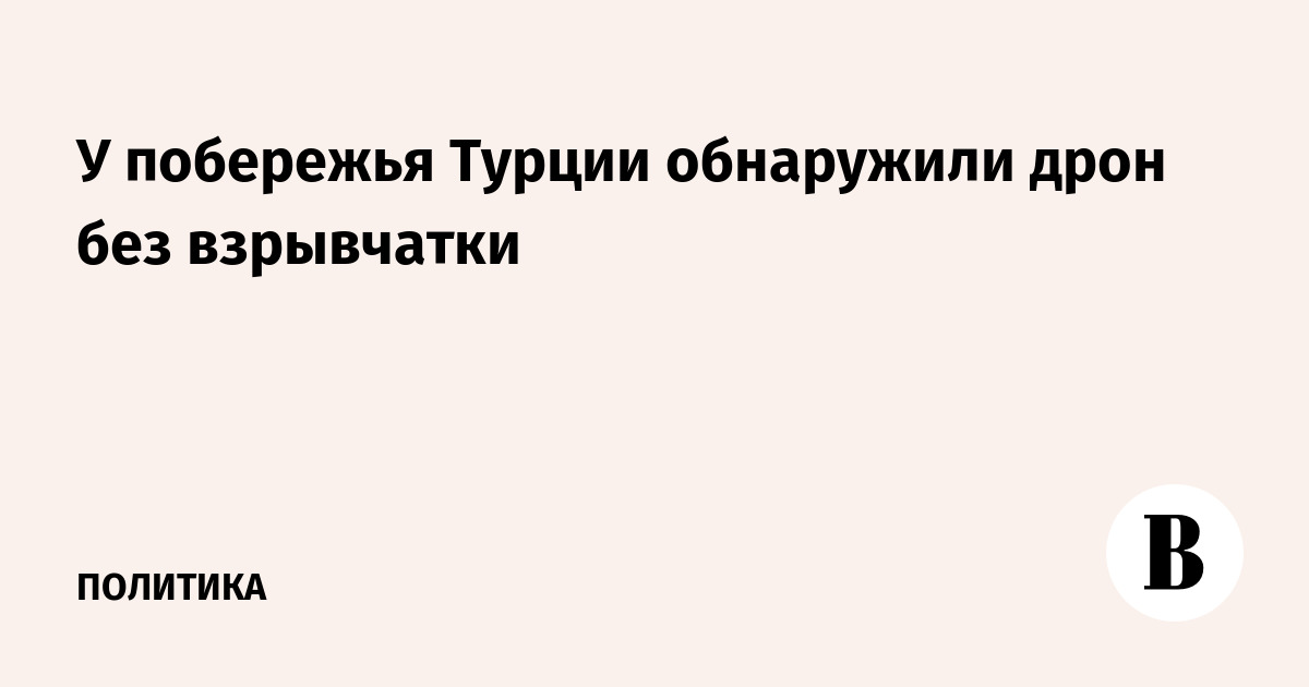 В Турции у берегов Сакарьи обнаружили беспилотник без взрывчатки