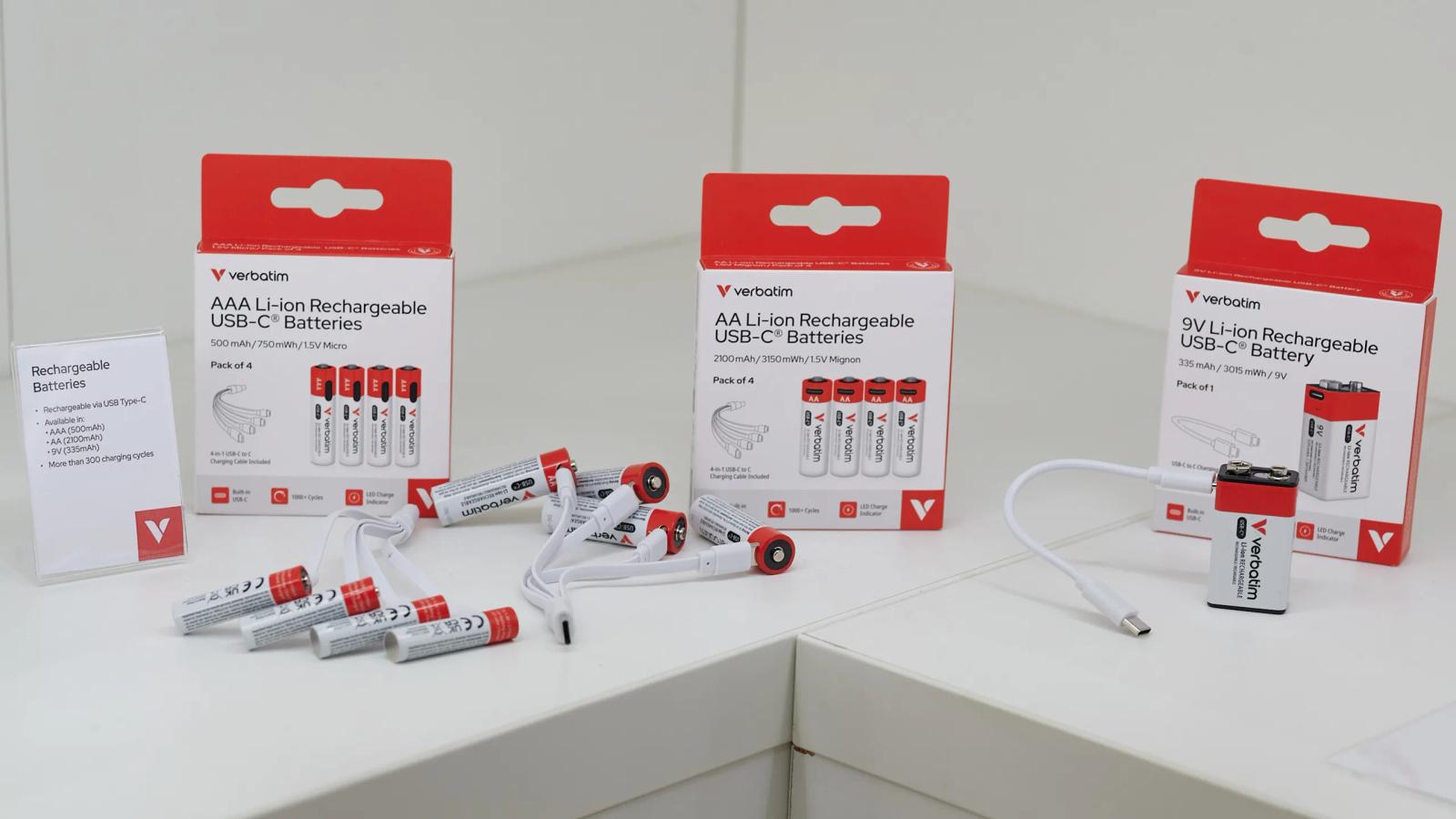 Verbatim показала на IFA 2026 аккумуляторы AA, AAA и 9V с зарядкой через USB-C